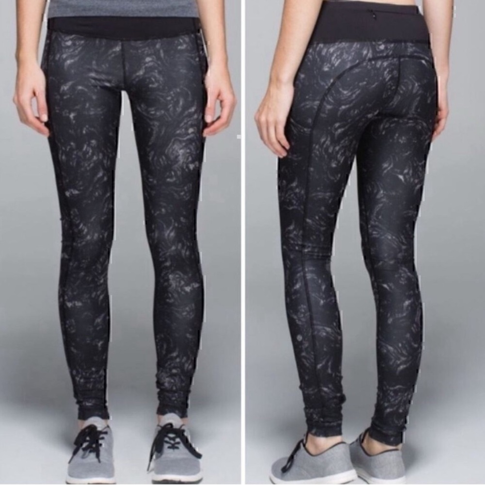 Lululemon Speed Tight II Leggings Black Swirl